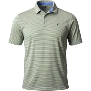 johnnie-O Polo Shirt Mens XXL Yellow Blue Striped Prep-Formance Golf Top Preppy